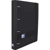 Oxford Hamelin Binder 4 A4+ Polyfoam Plastic With Rubber Includes Grid 5x5 Replacement With 5 Live & Go Band Noir Enfants