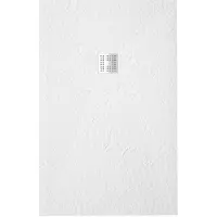 ZEZA Grade Receveur de douche - 90x160cm - antidérapant - antibactérien - en marbre minéral - rectangulaire - finition mate blanche. 400000000000020014