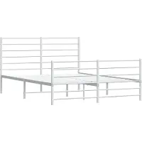 vidaXL Cadre de lit avec tête et pied de lit en métal blanc 140x190 cm