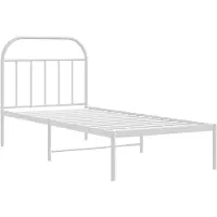 vidaXL Cadre de lit avec tête de lit en métal blanc 90x200 cm
