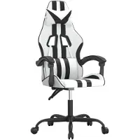 vidaXL Chaise de jeu blanc et noir similicuir