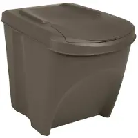 vidaXL Poubelles empilables 3 pcs. Gris 75 L Polypropylène