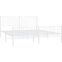 vidaXL Cadre de lit avec tête et pied de lit en métal blanc 200x200 cm