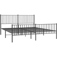 vidaXL Cadre de lit avec tête et pied de lit en métal noir 183x213 cm