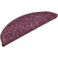 vidaXL Tapis d'escalier 15 pièces 56 x 17 x 3 cm Violet foncé Demi-rond