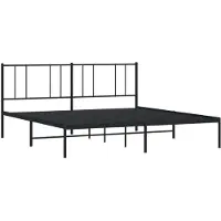 vidaXL Cadre de lit avec tête de lit en métal noir 200x200 cm