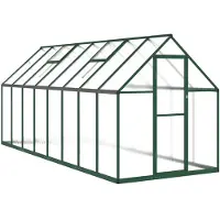 vidaXL Serre avec cadre de fondation vert 445x169x195 cm Aluminimum