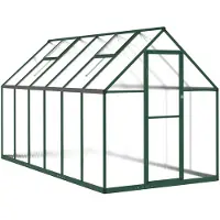 vidaXL Serre avec cadre de fondation vert 334x169x195 cm Aluminimum