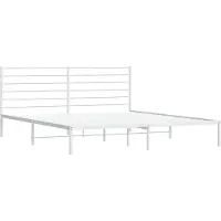 vidaXL Cadre de lit avec tête de lit en métal blanc 200x200 cm