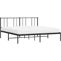 vidaXL Cadre de lit avec tête de lit en métal noir 183x213 cm