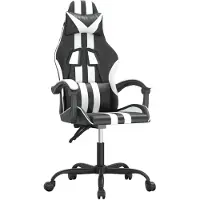 vidaXL Chaise de jeu noir et blanc similicuir