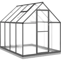 vidaXL Serre avec cadre de fondation anthracite 224x169x202 cm Alu