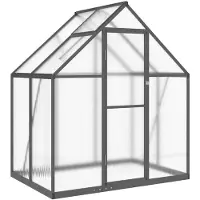 vidaXL Serre avec cadre de fondation anthracite 169x114x195 cm Alu