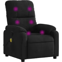 vidaXL Fauteuil de massage noir tissu microfibre
