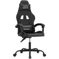 vidaXL Chaise de jeu noire en similicuir