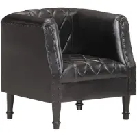 vidaXL Chaise cabriolet Noir Cuir véritable de chèvre