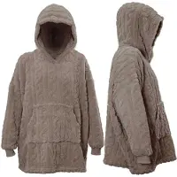 Unique living FELPA CON CAPPUCCIO DESIGN A MAGLIA, 70X50X87CM, TORTORA, NATALE, PILE, SOFFICE, CALDO, INVERNO, REGALO
