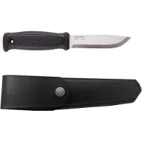 Morakniv Couteau Garberg (Leather Sheath) - Stainless Steel - Black