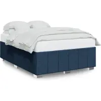vidaXL Cadre de lit sans matelas bleu 160x200 cm Tissu