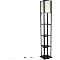QAZQA Lampadaire design noir et blanc avec LED intégrée - Nea