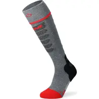 Lenz - Chaussettes chauffantes - Heat Sock 5.1 Toe Cap Slim Fit Grise / Rouge en Laine - Taille 39-41