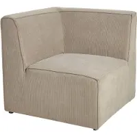 Beliani Module D'angle En Velours Côtelé Taupe Pour Canapé Lemvig