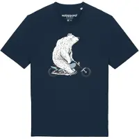 Watapparel T-Shirt 'Bär auf Bike' bleu marine / gris / noir / blanc