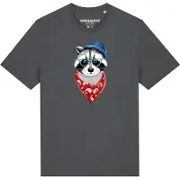 Watapparel T-Shirt 'Waschbär' bleu / anthracite / rouge / noir / blanc