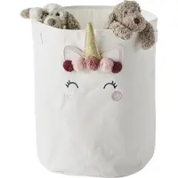 Vertbaudet Panier de rangement XL Licorne ivoire