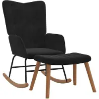 vidaXL Chaise à bascule avec repose-pied Noir Velours