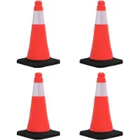 vidaXL Cônes de signalisation réfléchissants à base lourde 4 pcs 50 cm