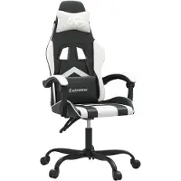 vidaXL Chaise de jeu pivotante noir et blanc similicuir
