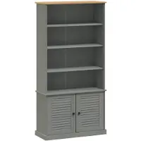 vidaXL Bibliothèque VIGO gris 85x35x170 cm bois massif de pin