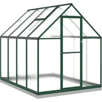 vidaXL Serre avec cadre de fondation vert 224x169x202 cm Aluminimum
