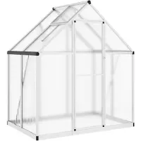 vidaXL Serre avec cadre de fondation argenté 169x114x195 cm Alu
