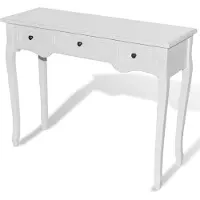 vidaXL Table de console et coiffeuse avec 3 tiroirs Blanc