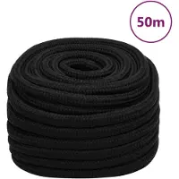 vidaXL Corde de travail Noir 25 mm 50 m Polyester