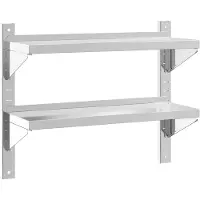 vidaXL Étagère murale 2 niveaux 75x23,5x60 cm argenté acier inoxydable