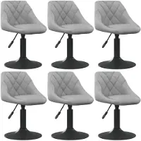 vidaXL Chaises de salle à manger 6 pcs. Pivotant Gris clair Velours