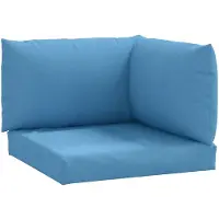 vidaXL Coussin palette 3-pcs. Tissu bleu mélangé