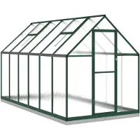 vidaXL Serre avec cadre de fondation vert 334x169x202 cm Aluminimum