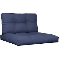 vidaXL Coussins de palette lot de 2 bleu marine tissu
