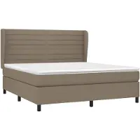vidaXL Lit boxspring avec matelas Taupe 160x200 cm Tissu