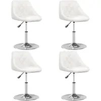 vidaXL Chaises de salle à manger 4 pcs. Blanc Similicuir