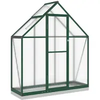 vidaXL Serre avec cadre de fondation vert 169x58x202 cm Aluminimum