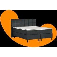 Emma Lit Boxspring Royal 200x200 - Gris clair