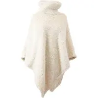 Unique living Poncho Dara, 80x75cm, Bianco, Natale, Pile, Soffice, Caldo, Inverno, Regalo
