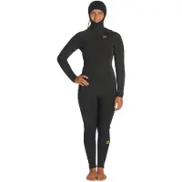 Billabong Synergy 5/4 Mm Woman Long Sleeve Chest Zip Hooded Neoprene Suit Noir 2XS Femme