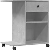 vidaXL Support d'imprimante avec roulettes gris béton 60x40x68,5 cm
