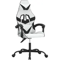 vidaXL Chaise de jeu blanc et noir similicuir